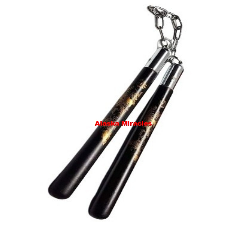 Double Stick Kayu Dragon Double Stick Ruyung Kayu Naga Nunchaku Import