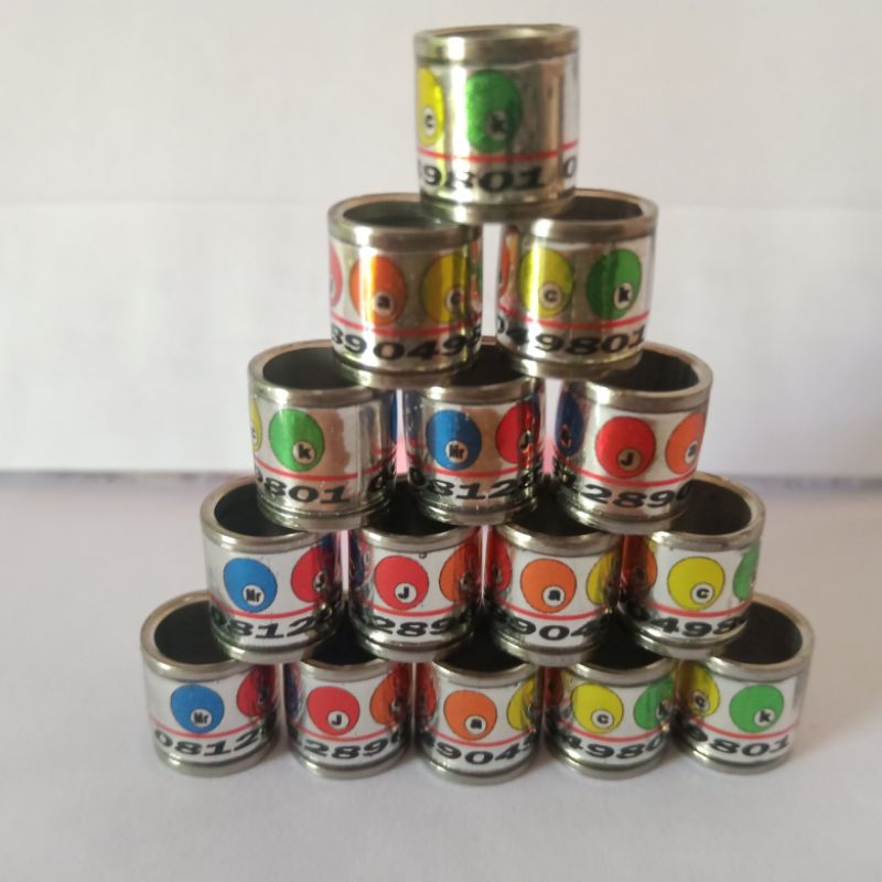 15 biji segel merpati/ring merpati bisa cetak nama model roda baja stiker