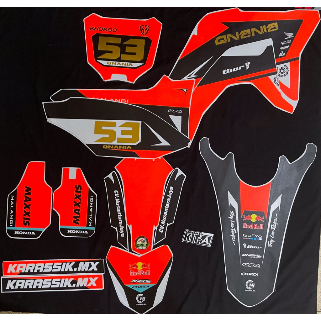 Decal stiker CRf 150L Hitam Orange custom design terbaru