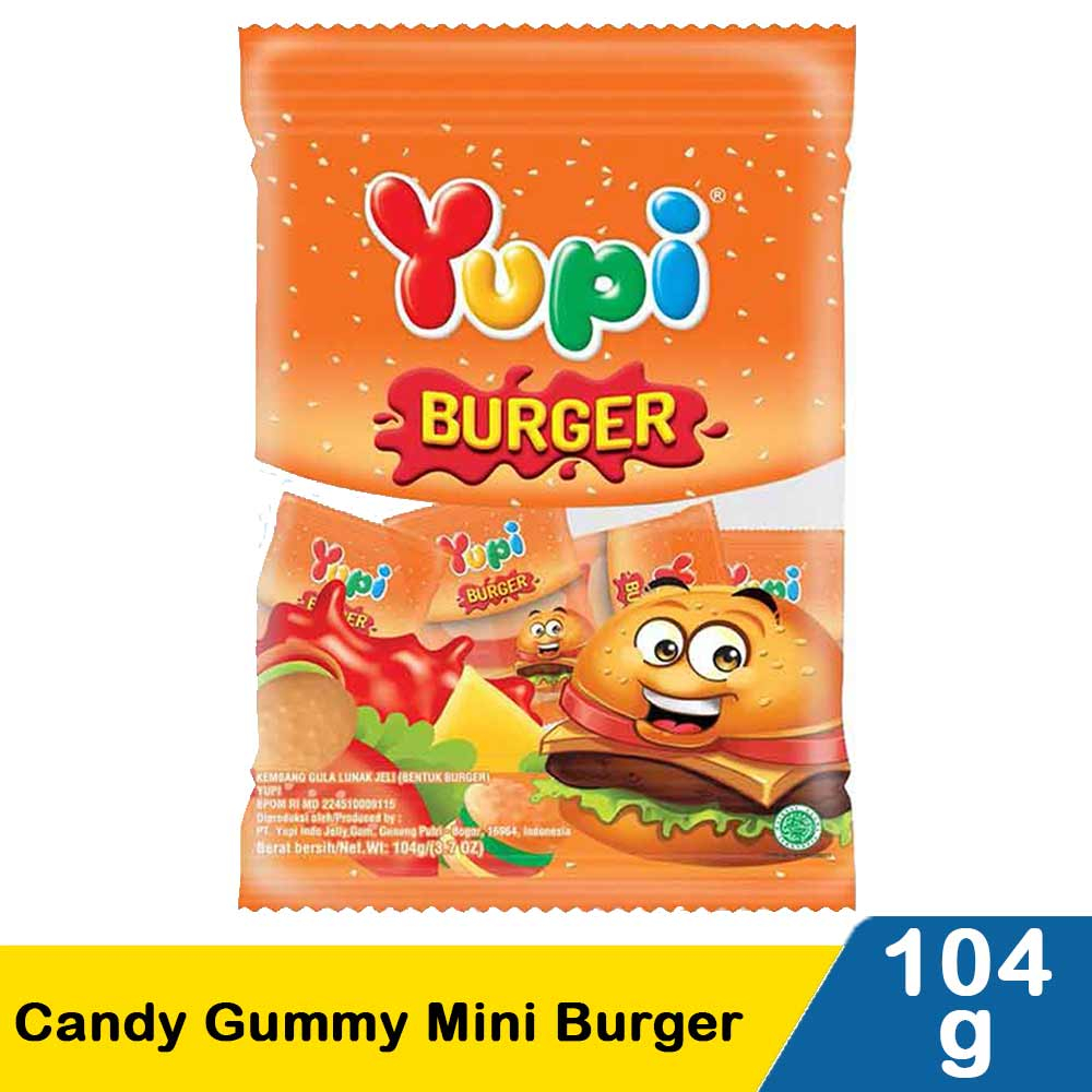 

Permen Yupi Candy Gummy Mini Burger 104G