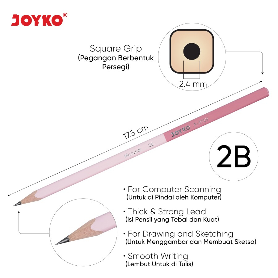 

Pencil / Pensil Joyko P-8129 Morandi / 2B