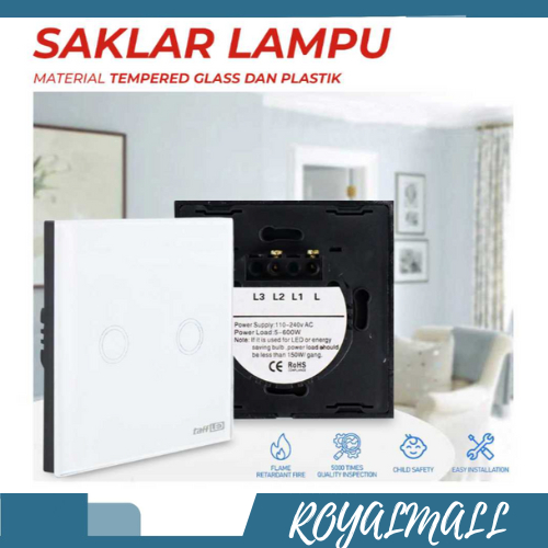 Saklar Lampu Luxury Touch LED Light Panel / Saklar Sakelar Sakalar Cetekan Lampu lED Touchscreen Lay
