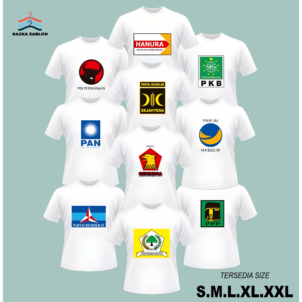 Kaos Sablon Partai Sablon DTF Sablon Warna Kaos 30s Putih