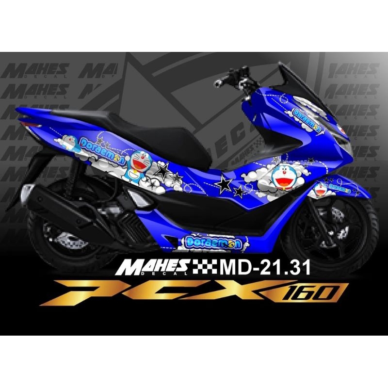 sticker decal variasi full body honda pcx 160/150 decal full blok motip doraemon