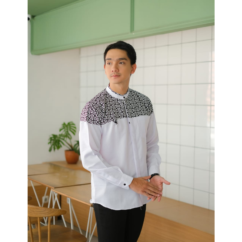 KOKO KURTA LENGAN PANJANG // BAJU MUSLIM // KEMEJA KOKO MODERN // MOTIF KOBATA // MOTIF FALCON
