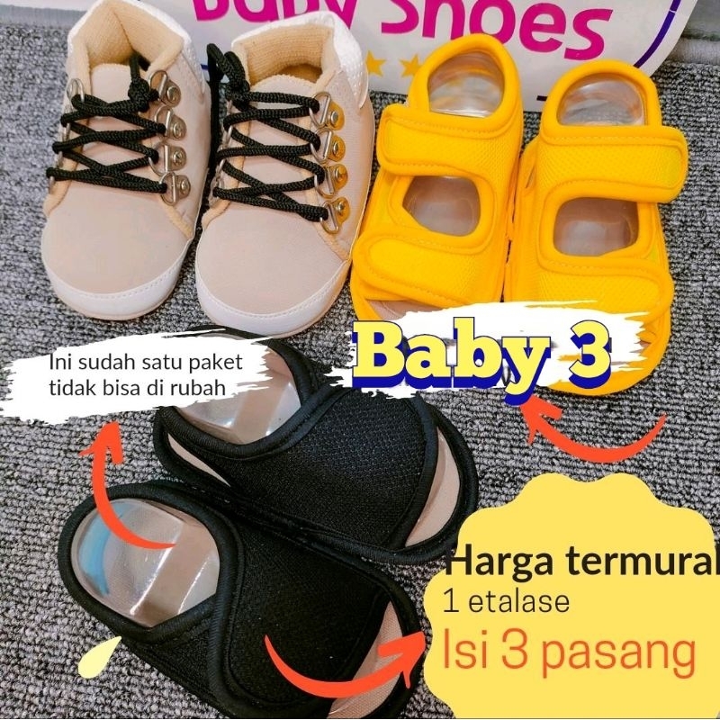 Sepatu sandal bayi BUNDLING HEMAT Cewek Cowok usia 0-12 Bulan