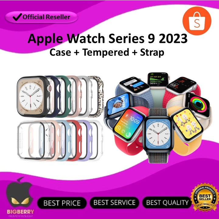 aksesoris apple watch series 9 2023 / case tempered strap