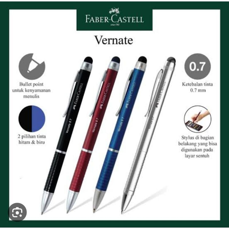

Pulpen Vernate Faber-Castell 0.7 / Pulpen Stylus Bagian Belakang