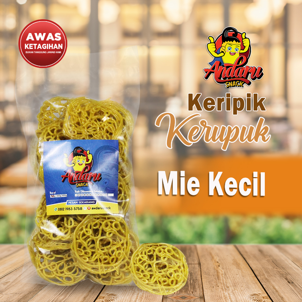 

Cemilan Nikmat Keripik Kerupuk Mie Kecil Andaru Snack Crispy Nikmat