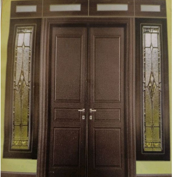 1 SET PINTU UTAMA DOUBLE KAYU KAMPER + 2 SET JENDELA KAYU KAMPER