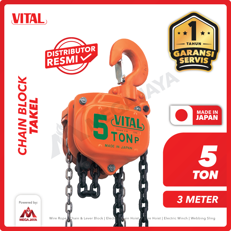VITAL Chain Block / Takel 5 Ton x 3 Meter