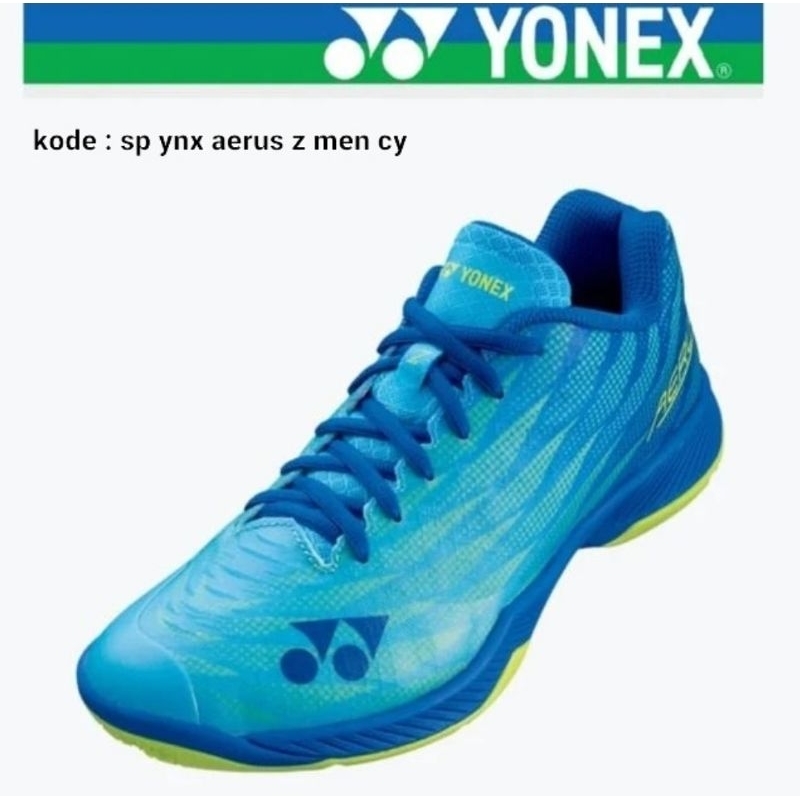Sepatu badminton yonex aerus z men cyan
