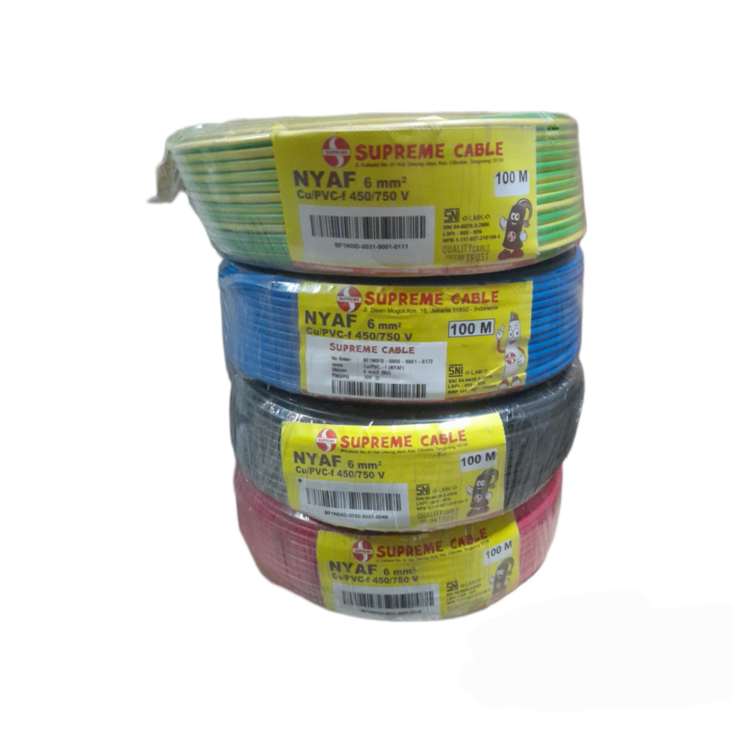 KABEL SERABUT TUNGGAL NYAF SUPREME 6MM PANJANG 100M