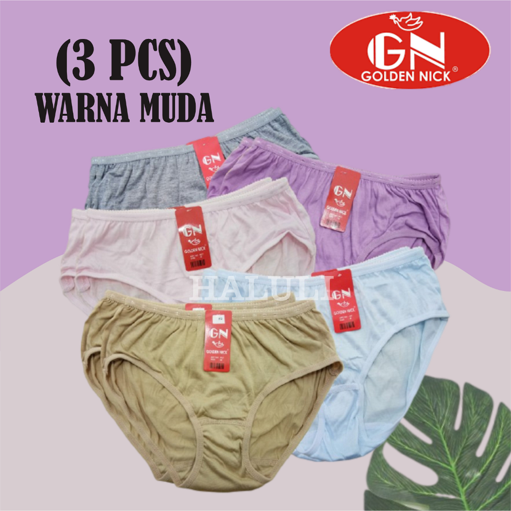 ( PROMO 3 PCS ) Celana Dalam Wanita Bahan Katun Celana Dalam Wanita GN / Celana Dalam Wanita Adem / 