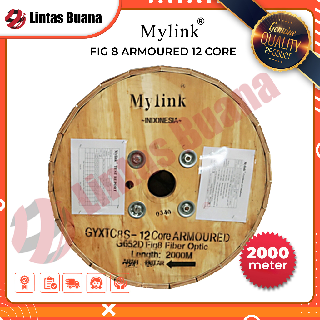 Mylink KU G652D Dropcore FIG 8 ARMOURED 12 CORE 2000m