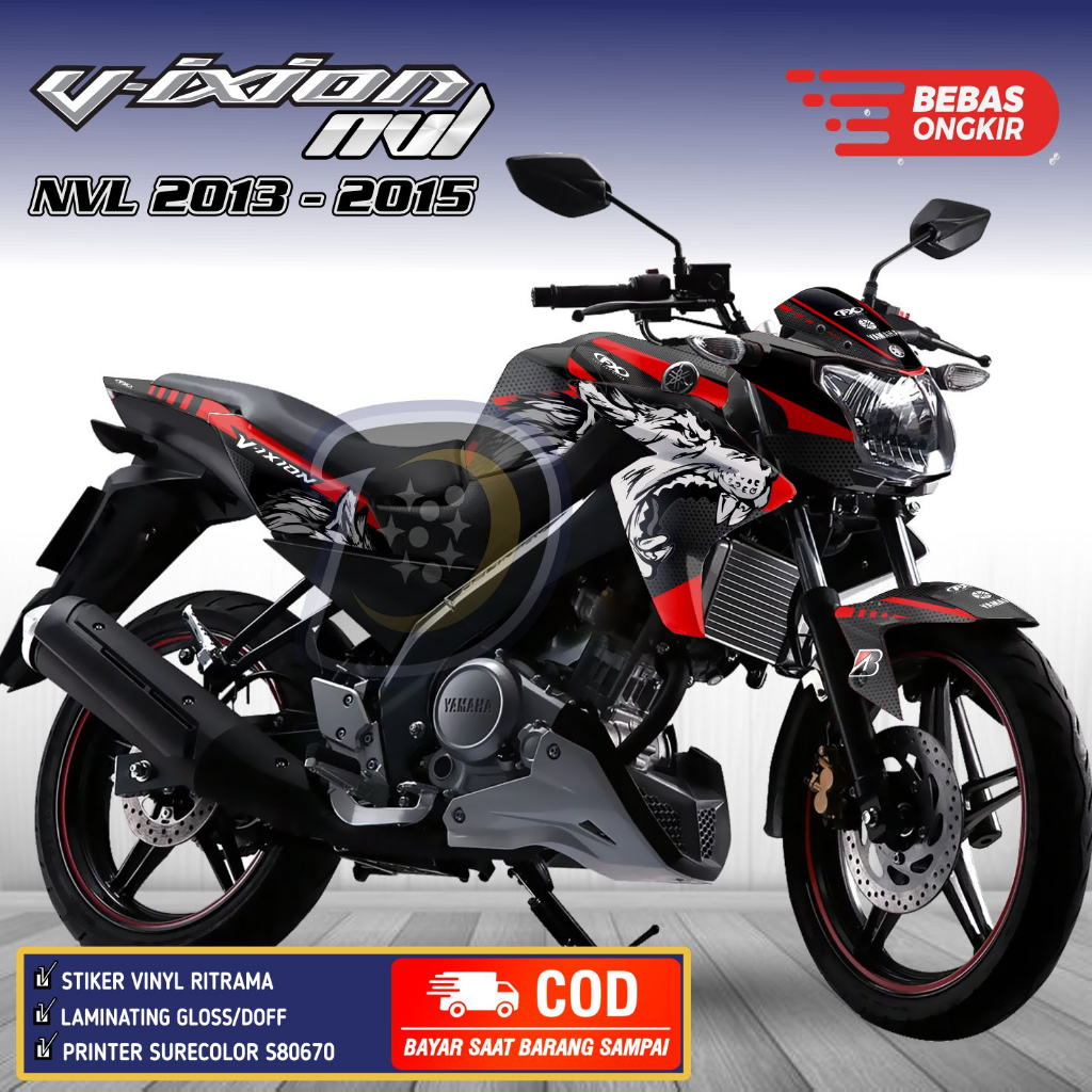 Decal Vixion Nvl 2013 2015 Striping Motor Vixion NVL Stiker Yamaha Motor Vixion Lightning Serigala