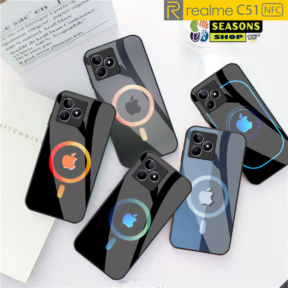 Softcase Glass Case Realme C51 NFC Terbaru - Softcase kaca Realme C51 - Softcase Glass Glitter Realm
