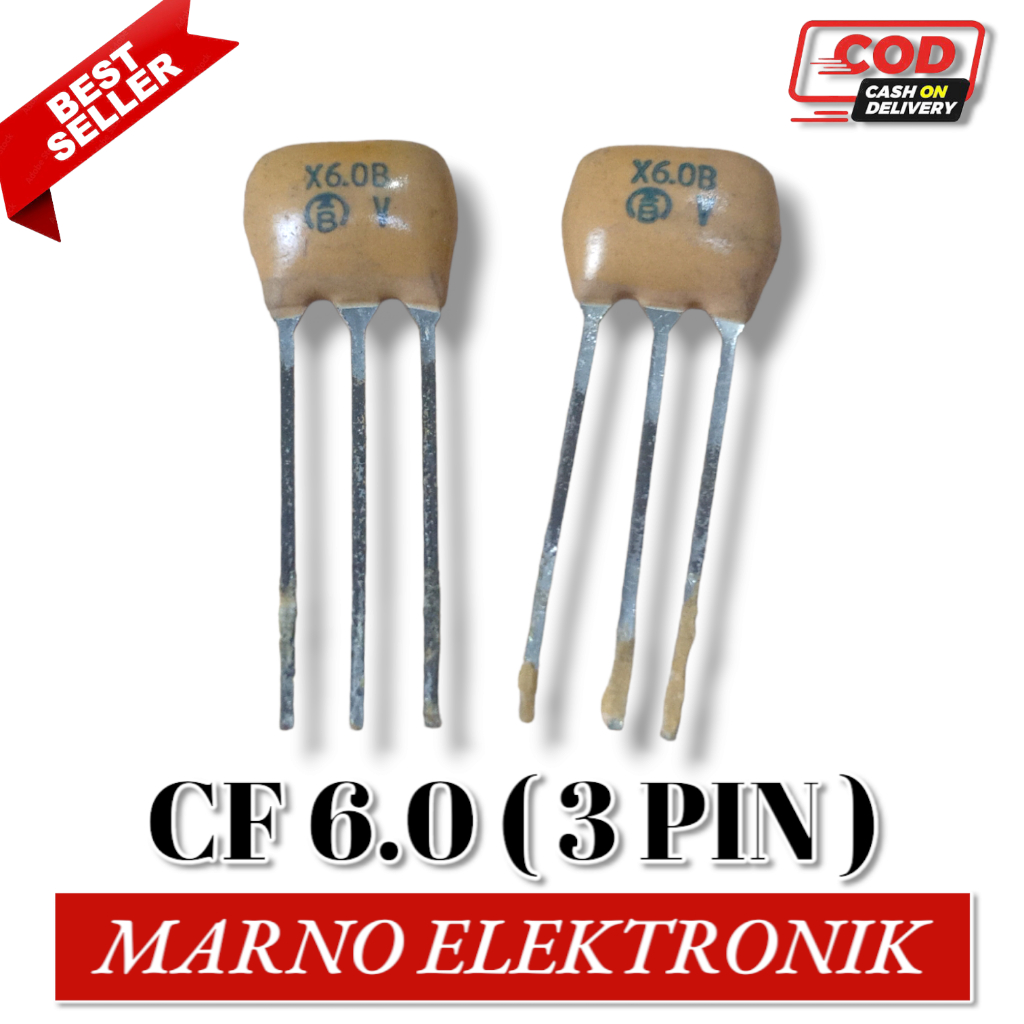 CERAMIC FILTER CF 6.0 6,0 6.0Mhz 6,0Mhz 3 PIN 3 KAKI PANJANG KERAMIK