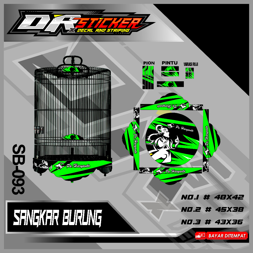 COD Viral Stiker Variasi  Decal SANGKAR BULAT Sangkar TEBOK JAYA - Sangkar Kicau MANIA Variasi PO HA