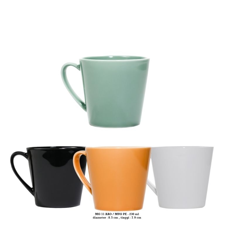 Mug Keramik Polos 200ml (1Pcs)Blanc By Indokeramik-MUG11AA/MUG-PE VARIAN
