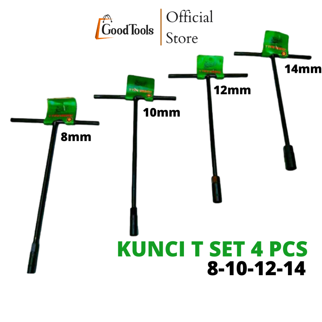 Kunci t Set Viper Ukuran 8-10-12-14 / Kunci shock T 4 pcs / Kunci Sok T set