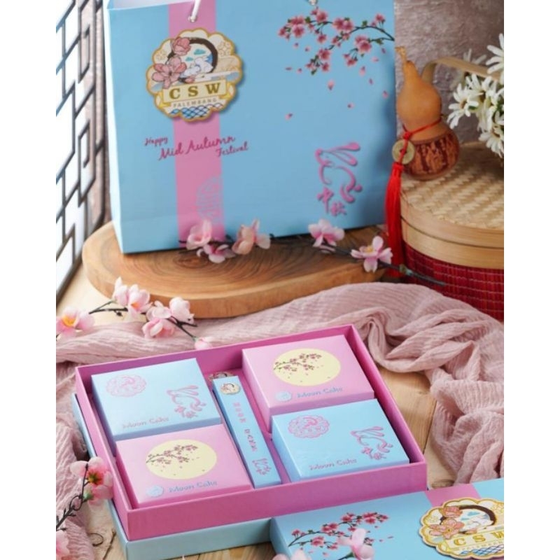 DISKON 10% MOONCAKE CSW (CITRA SARI WANGI) PALEMBANG / KUE BULAN VEGETARIAN HALAL 1 BOX / MOONCAKE E