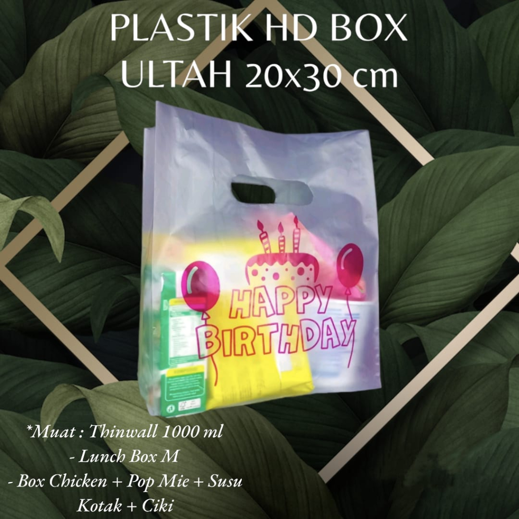 

Kantong Plastik Ulang Tahun Motif 20x30 cm / Plastik HD BOX Happy Birthday isi 25 Lembar