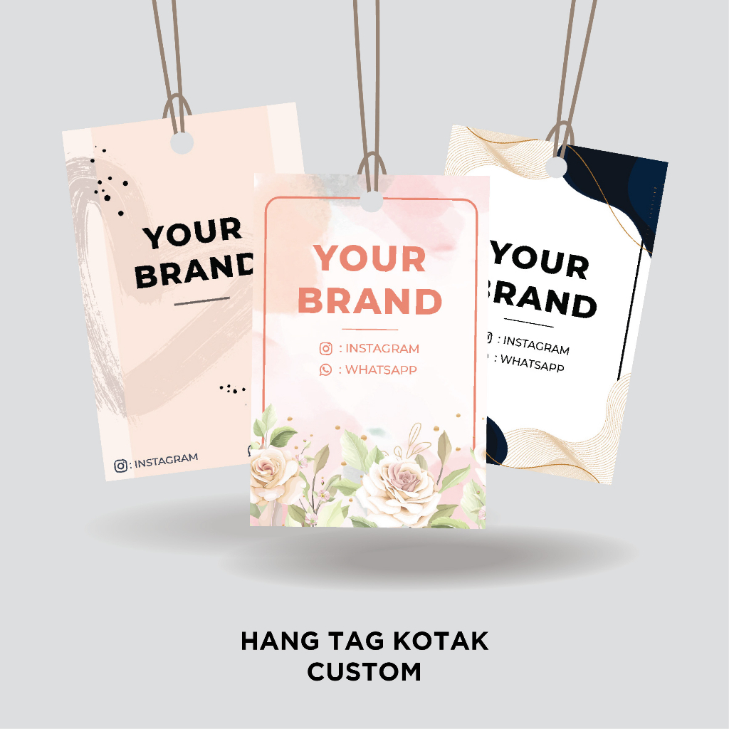 

[ECERAN/PER PCS] Cetak Hang Tag Kotak 1 Sisi Custom Desain Template / Label Souvenir / Hangtag Custom / Label Tag Custom
