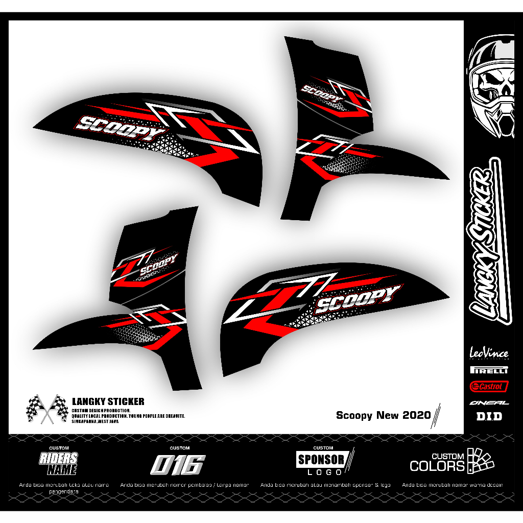 Striping/Stiker Scoopy Fi 2017/2020 Racing Style