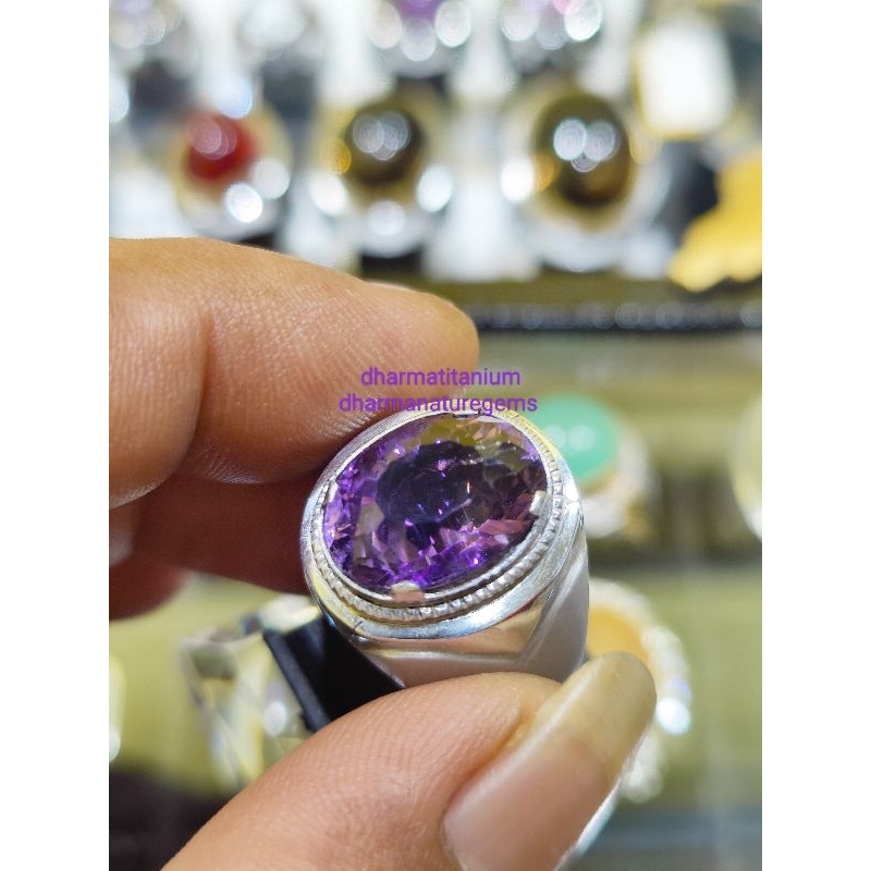 batu kecubung ungu ametis + memo GLI