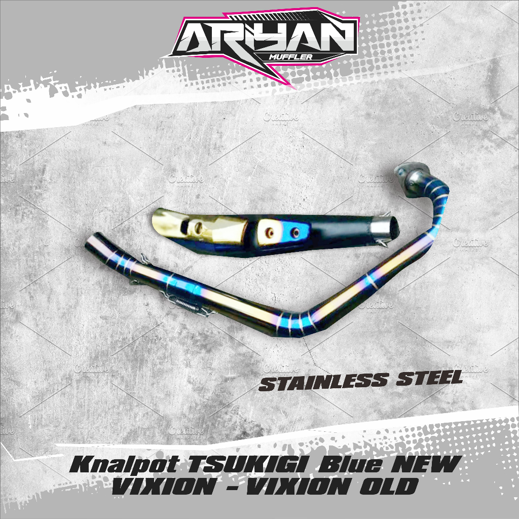 Knalpot TSUKIGI Blue NEW VIXION - VIXION OLD mantab abiss