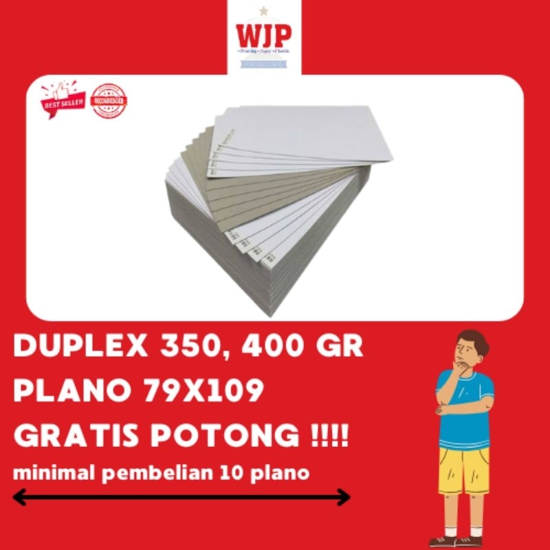 KARTON DUPLEX 350, 400 GR UKURAN A4, F4, A3, CUSTOM
