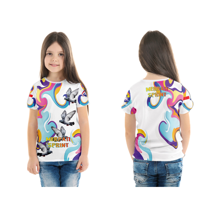 KAOS BAJU WANITA JERSEY MERPATI ART 5 FULLPRINTING 3D TERBARU 2024