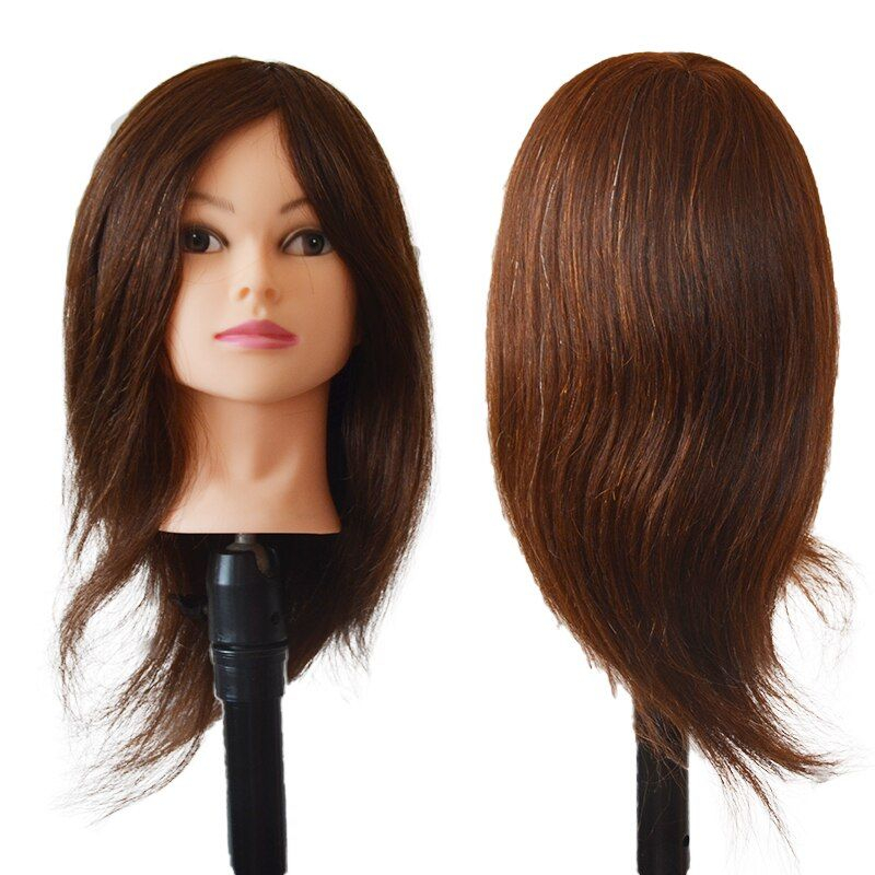 AHS - Manekin Rambut Kepala Rambut Asli/14inch Manekin Kepala/100% Rambut Asli Kepala Hair Do
