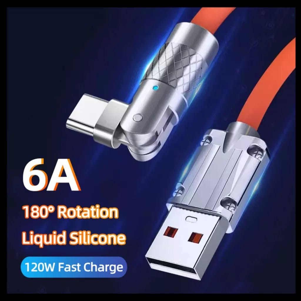 KABEL DATA PUTAR 180 DERAJAT FAST CHARGING 6A 120 WATT ZINC ALLOY 120W TYPE C / MICRO V8 / LIGHTNING BY SMOLL