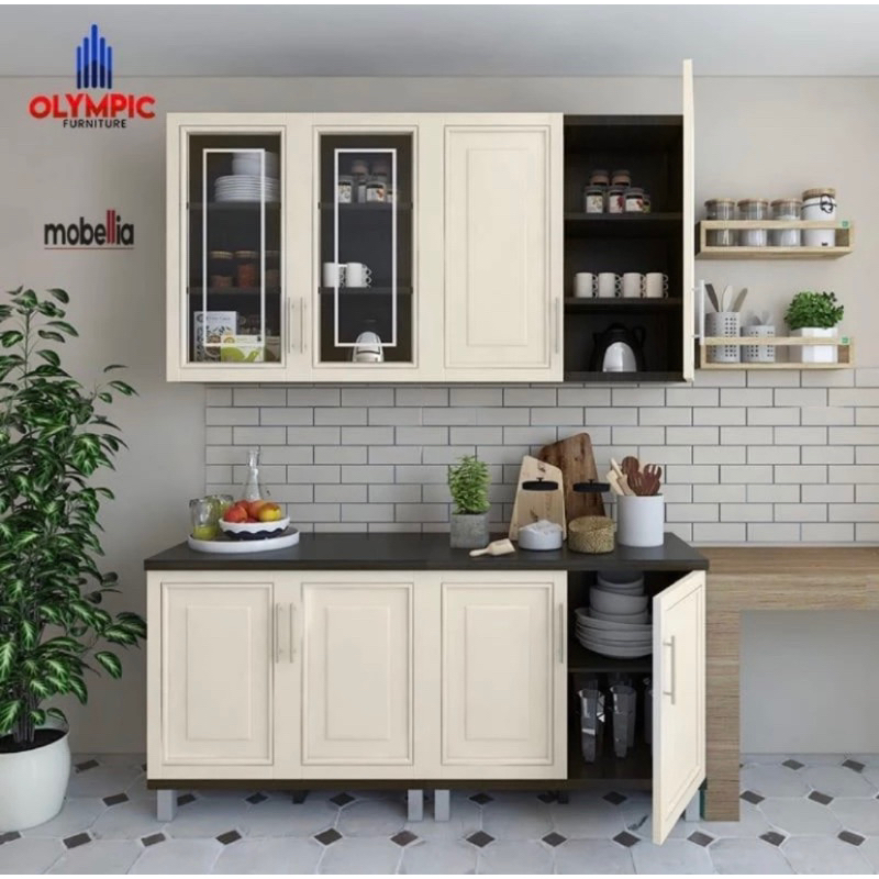 LEMARI DAPUR RAK DAPUR KITHCEN SET RAK PENYIMPANAN LEMARI SERBAGUNA KITCHEN SET OLYMPIC