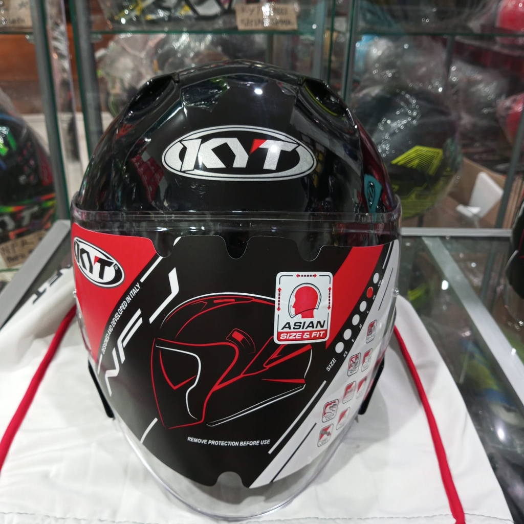 Helm KYT NFJ Solid Hitam Gloss/Black Original | Helm Half Face
