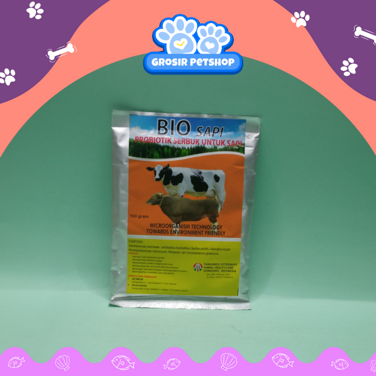 BIO SAPI 100GR - PROBIOTIK SERBUK KHUSUS TERNAK SAPI MEMACU PERTUMBUHAN DAYA TAHAN DAN EFENSIENSI PA