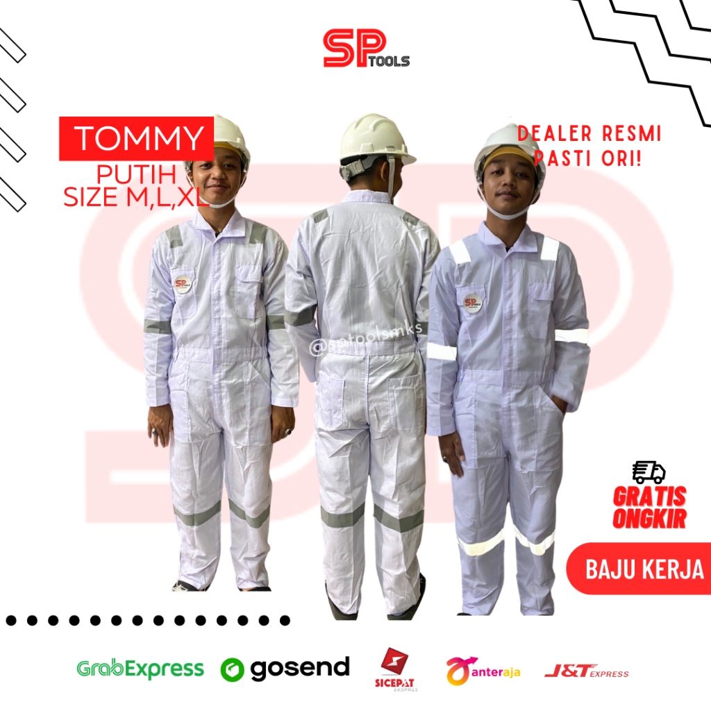 BAJU KERJA / BAJU PROYEK WEARPACK SAFETY SERAGAM PROYEK PUTIH TOMMY