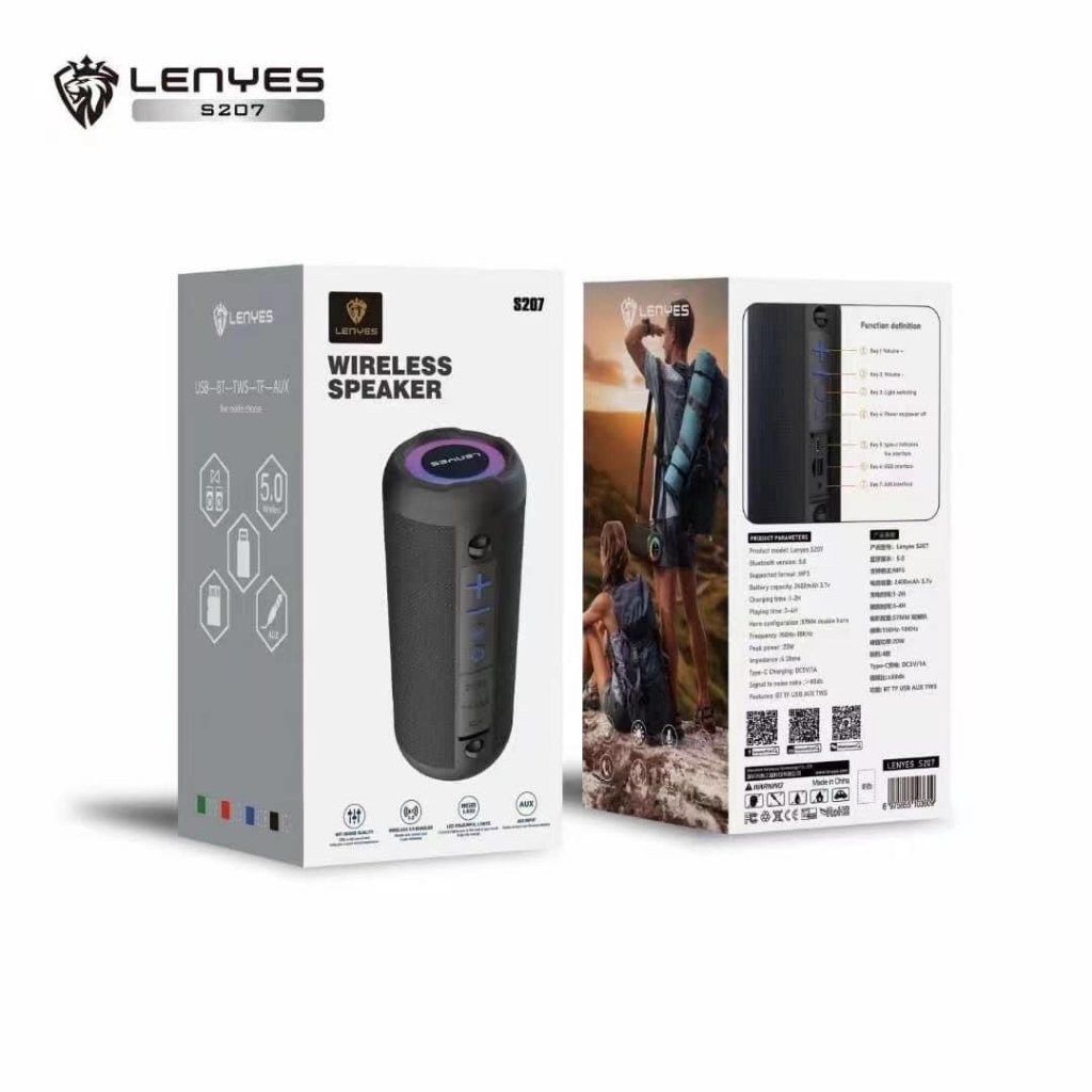 Lenyes S207 Speaker Tws Bluetooth Stereo Wireless Speaker Portable