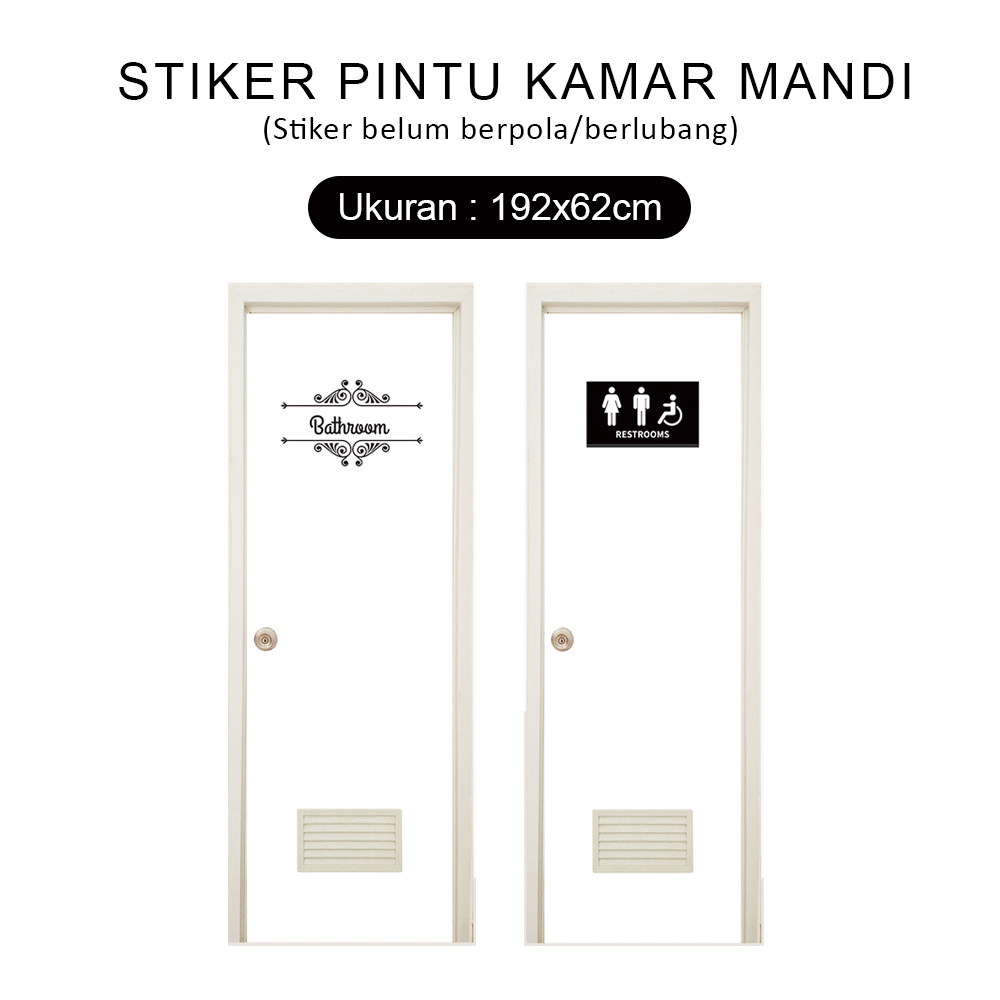 Stiker Pintu Kamar Mandi dekorasi Toilet Stiker anti air Wallpaper pintu