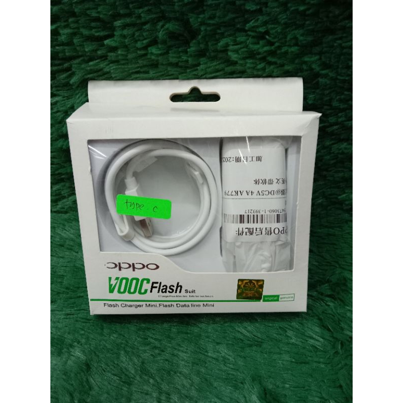 Charger Oppo VOOC Fast Charging Travel Charger Vooc 5V 4A TYPE-C