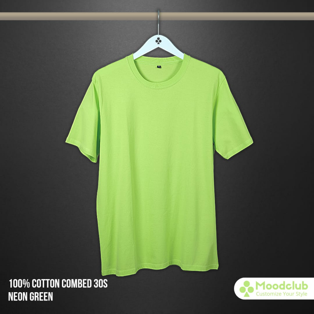 KAOS POLOS PREMIUM COTTON COMBED 30S NEON GREEN/HIJAU NEON