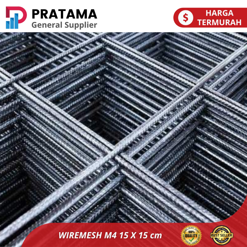 Wiremesh M4-M12  Wermes Besi Cor Dak Beton / surabaya / 4mm Ulir - SNI Wiremesh Lembaran