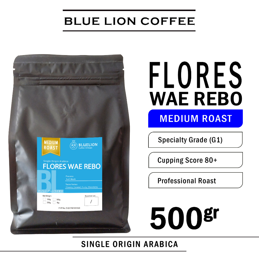 

Blue Lion Coffee Flores Wae Rebo 500 gram Medium Roast Biji Kopi Bubuk Single Origin Arabica