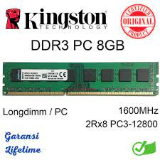 RAM PC DDR3 8GB PC12800 KINGSTON