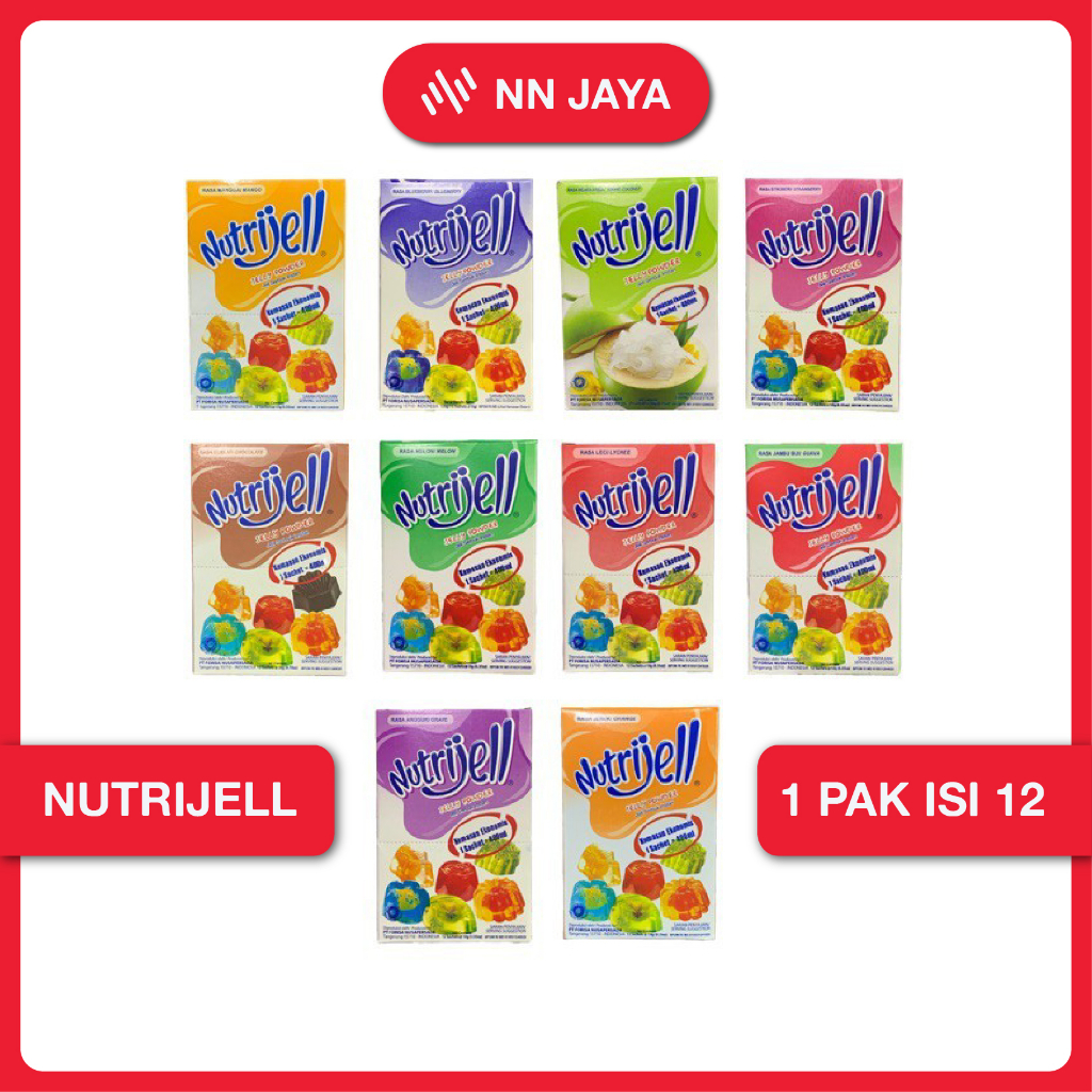 

Nutrijell Ekonomi All Varian Jelly Rasa Buah dan Coklat 1 pak Isi 12 Sachet