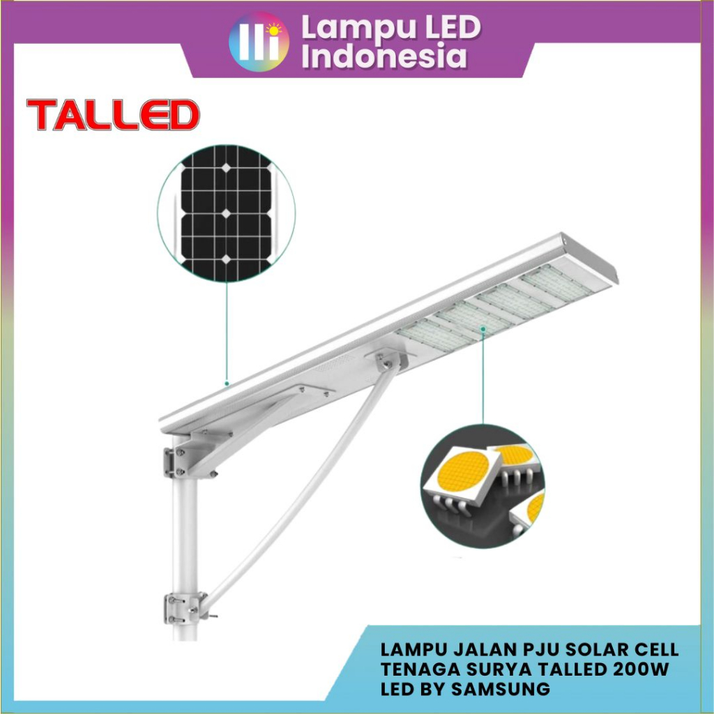 LAMPU JALAN PJU SOLAR CELL TENAGA SURYA TALLED 200W LED BY Samsung