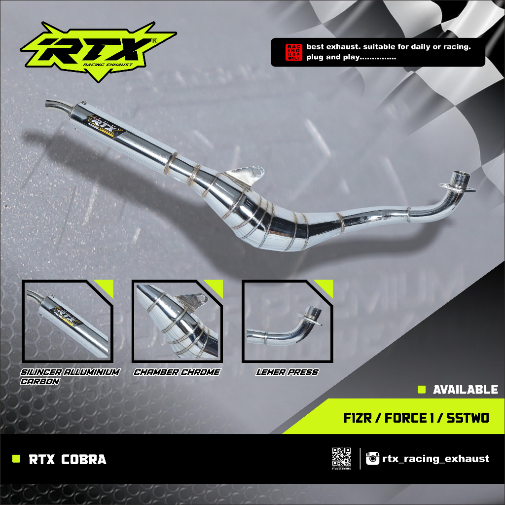 Knalpot racing fizr kolong cobra f1zr force1 fullkrum by RTX RACING EXHAUST