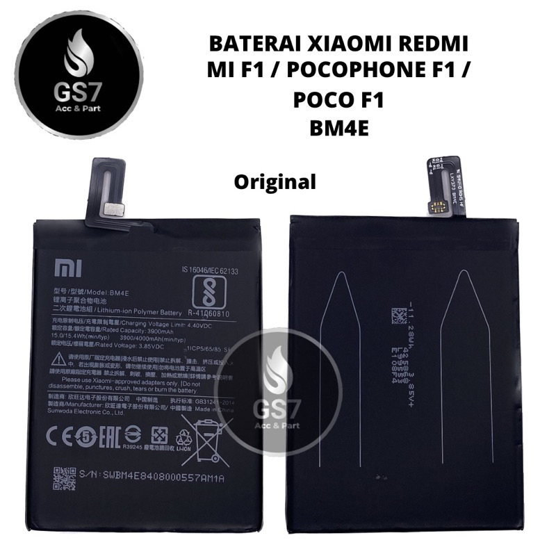 BATERAI XIAOMI MI F1 / POCOPHONE F1 / POCO F1 BM4E